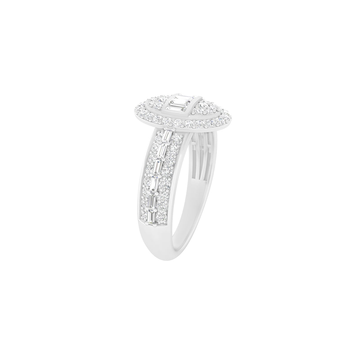18KT White Gold With White Diamond Engagement Ring 0.71ct