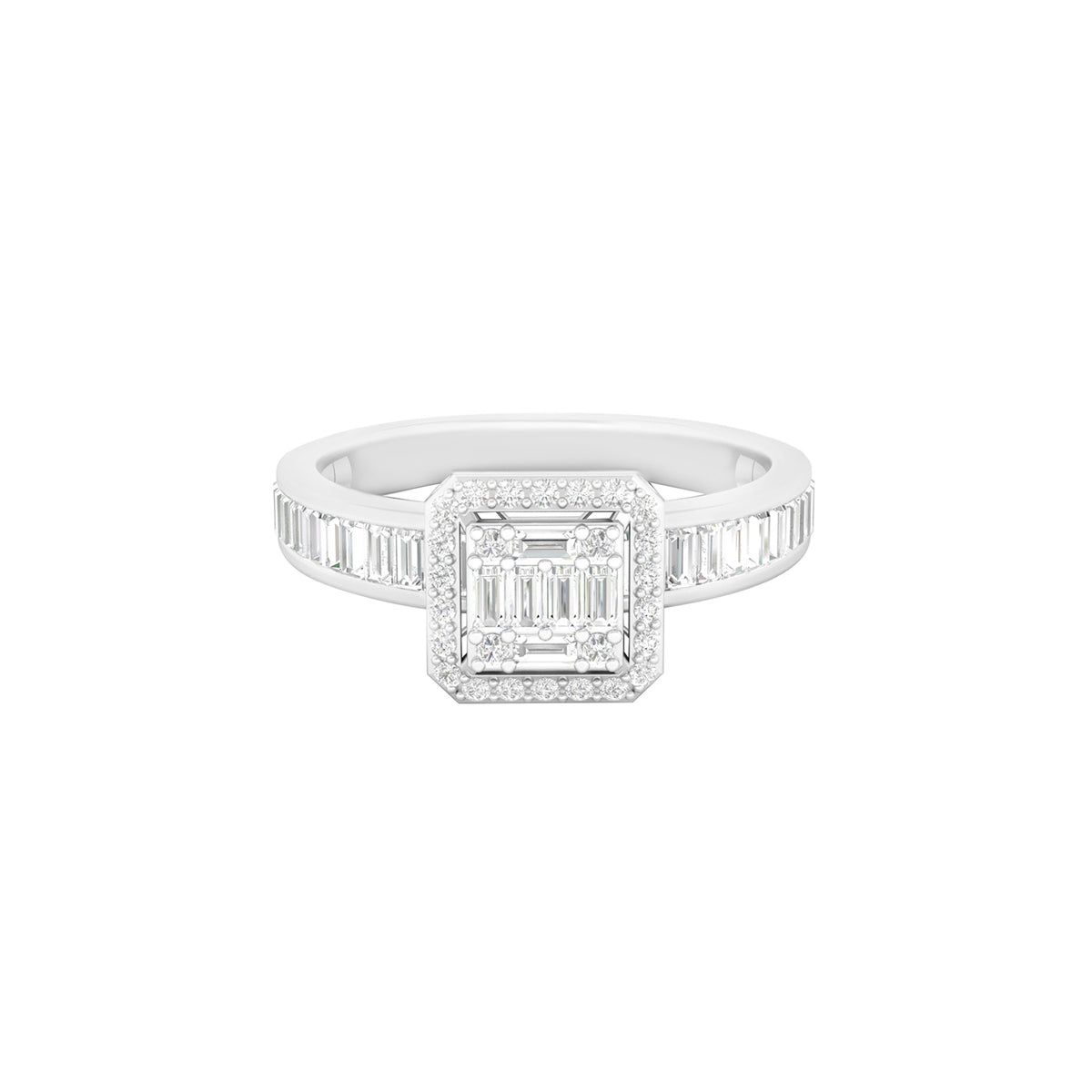 18KT White Gold With White Diamond Engagement Ring 0.65ct