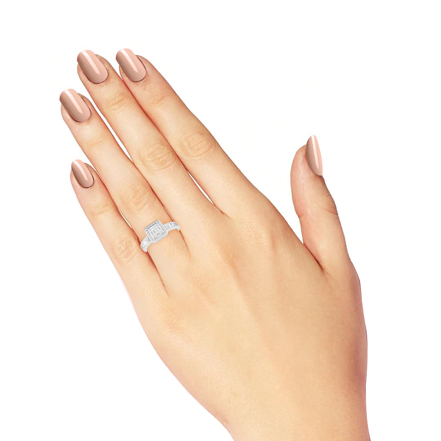 18KT White Gold With White Diamond Engagement Ring 0.65ct