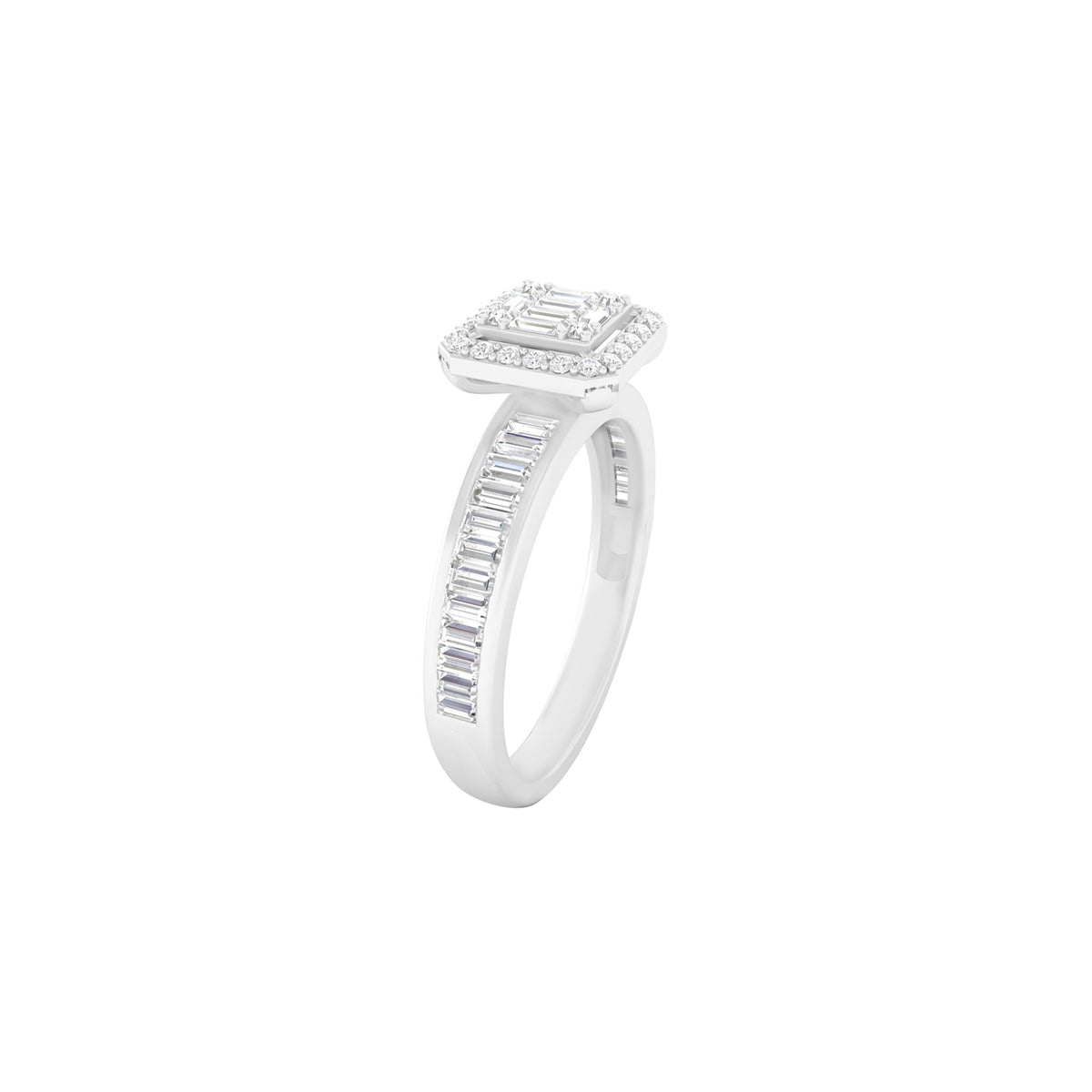 18KT White Gold With White Diamond Engagement Ring 0.65ct