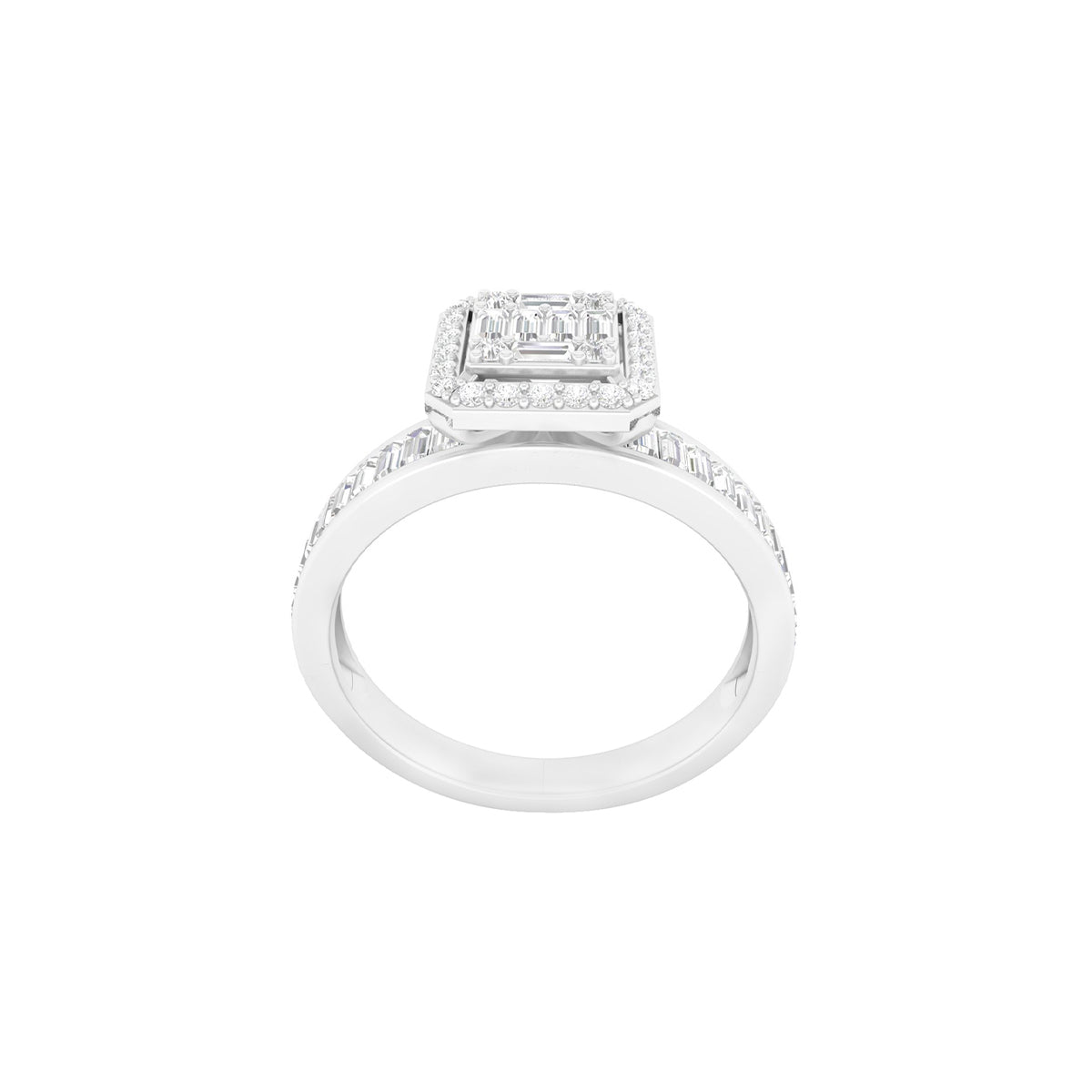 18KT White Gold With White Diamond Engagement Ring 0.65ct