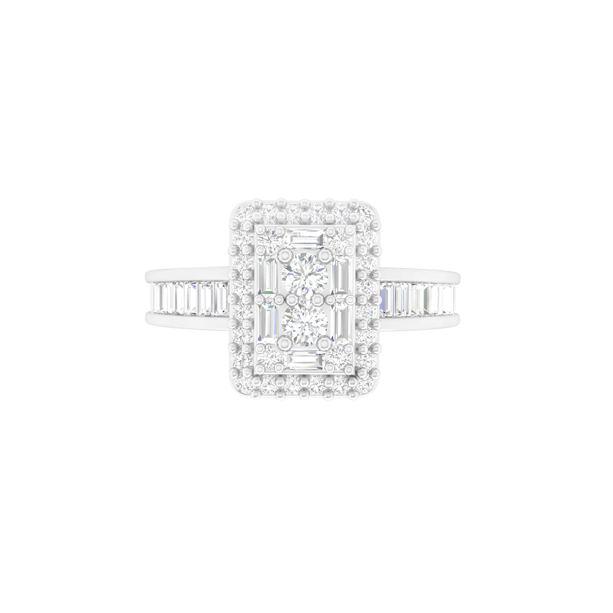 18KT White Gold With White Diamond  Engagement Ring 0.53ct