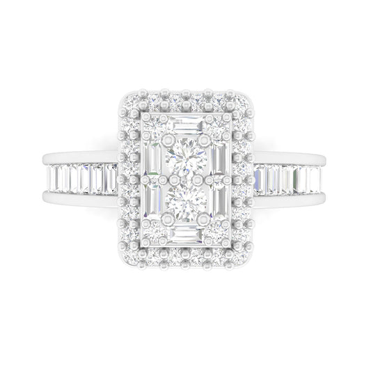 18KT White Gold With White Diamond  Engagement Ring 0.53ct