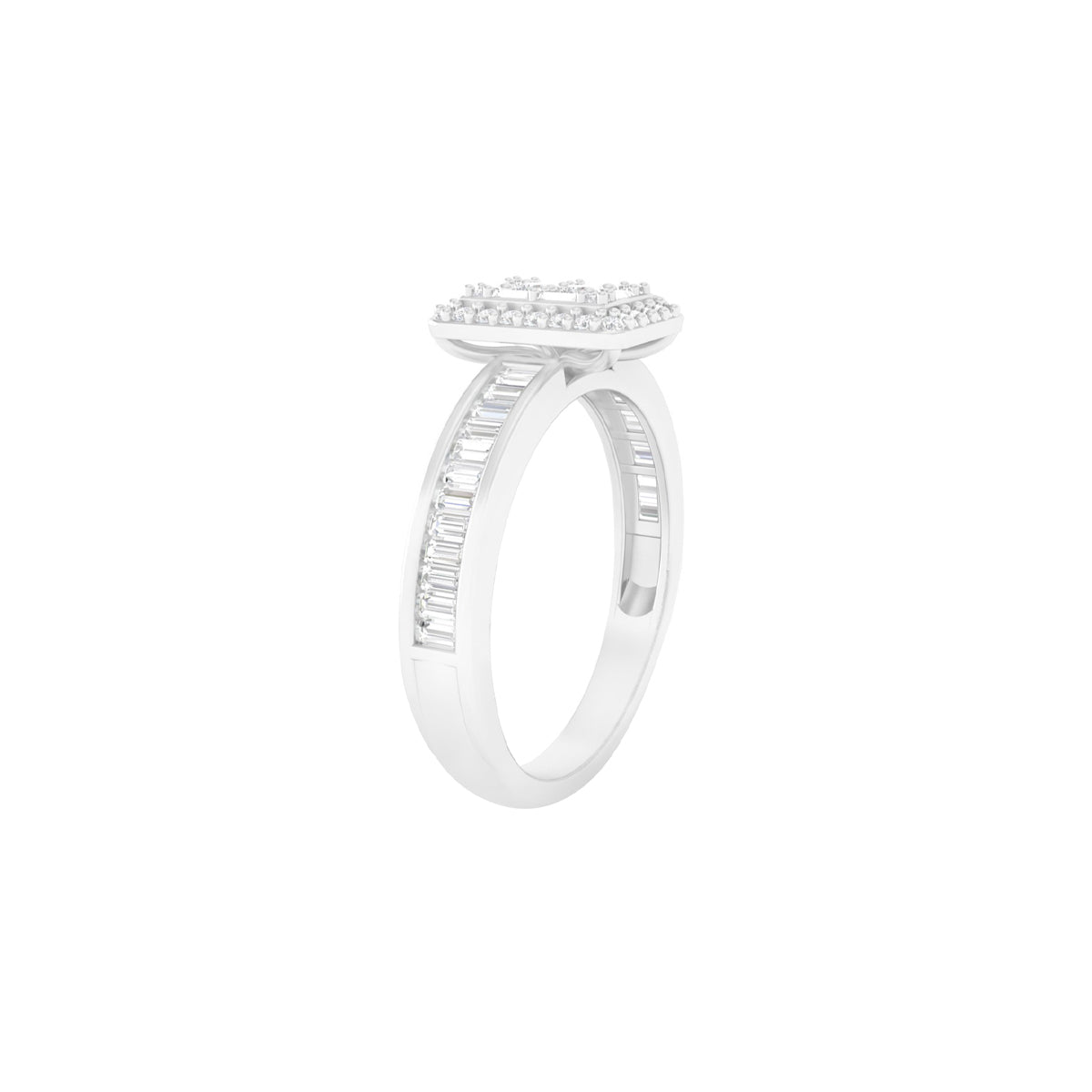 18KT White Gold With White Diamond  Engagement Ring 0.53ct