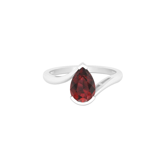 18KT White Gold with Red Garnet Ring 1.45ct