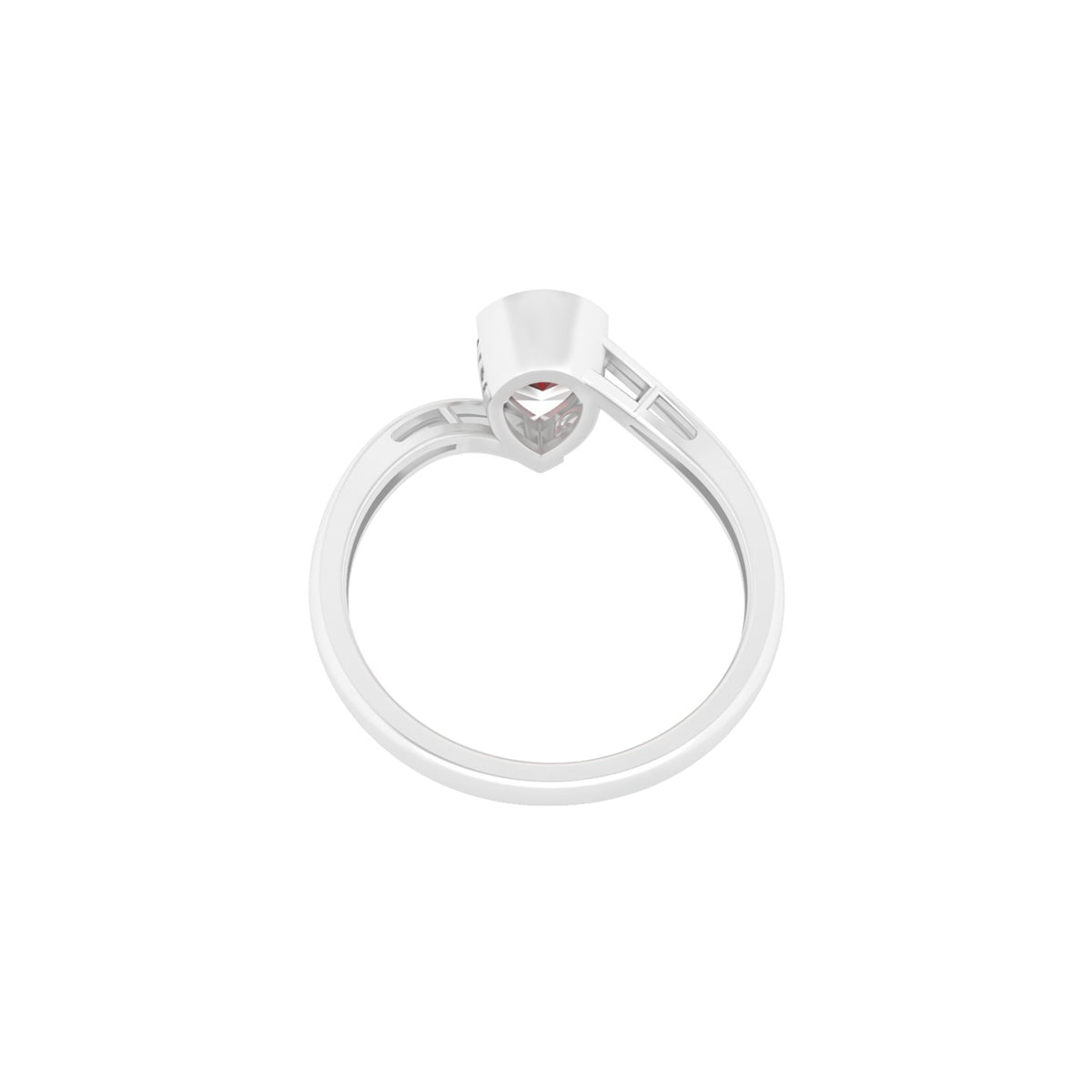 18KT White Gold with Red Garnet Ring 1.45ct