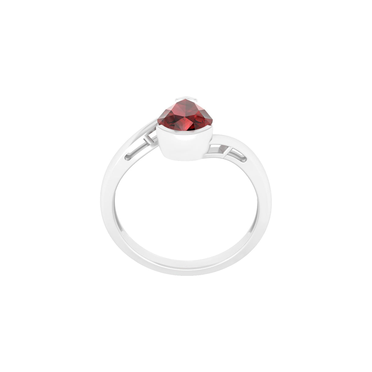 18KT White Gold with Red Garnet Ring 1.45ct