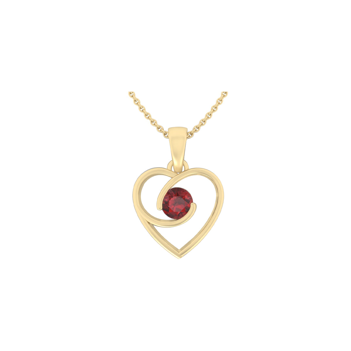 18KT Gold with Red Garnet Pendant 0.68ct