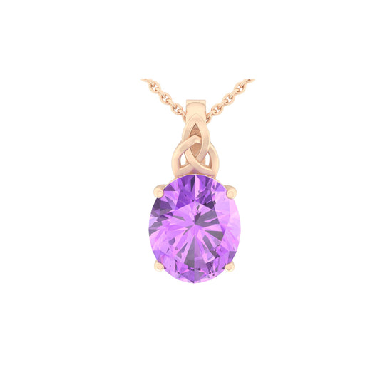 18KT Gold With Pink Amethyst Pendant 3.30ct