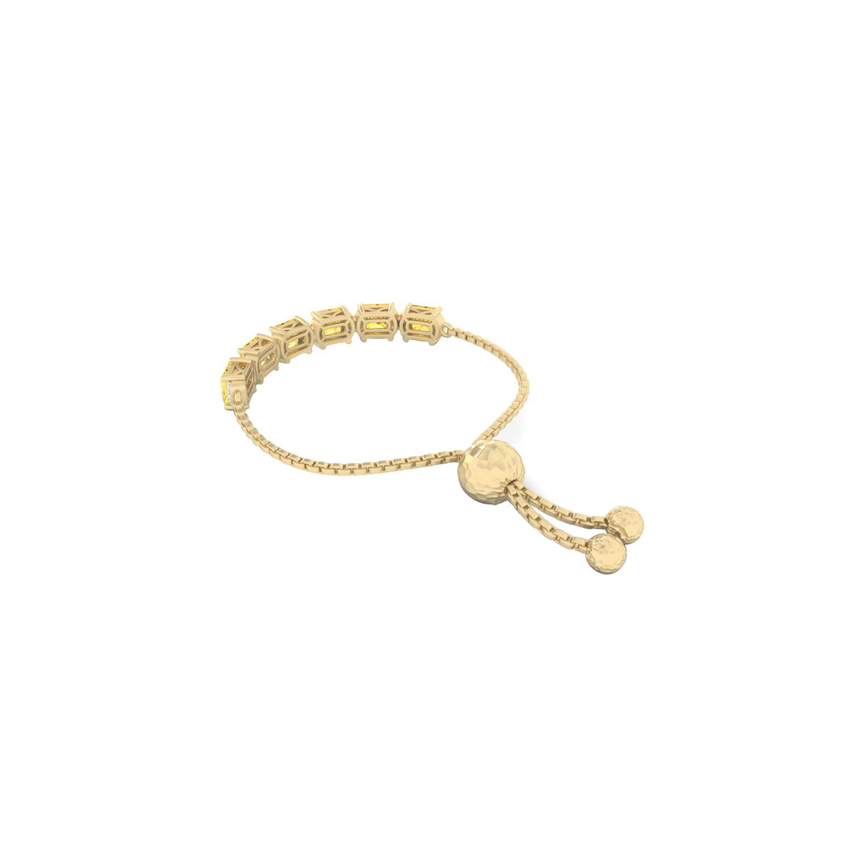 Citrine Slider Bracelet with White Diamond in 18Kt Gold 3.73cts