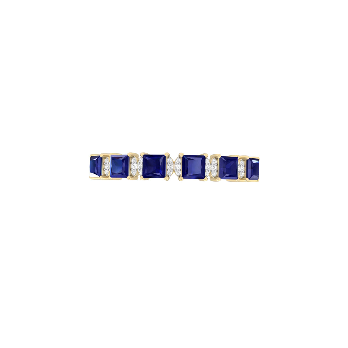 Glass Filled Sapphire Slider Bracelet with White Diamond in 18Kt Gold 5.95cts