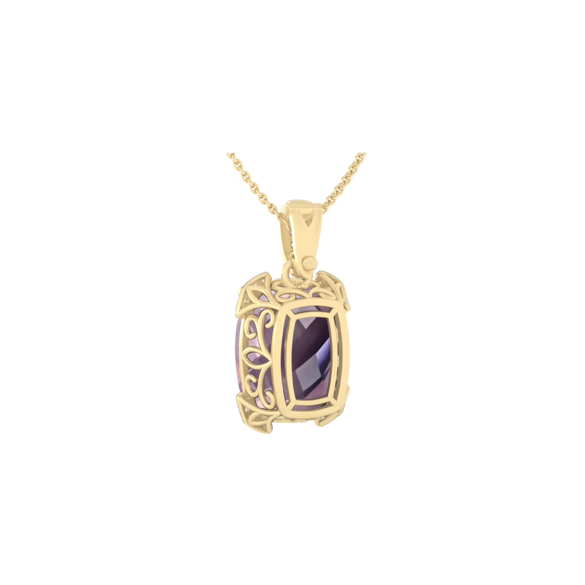 Rose Quartz Pendant with White Diamond in 14Kt Gold 9.16cts
