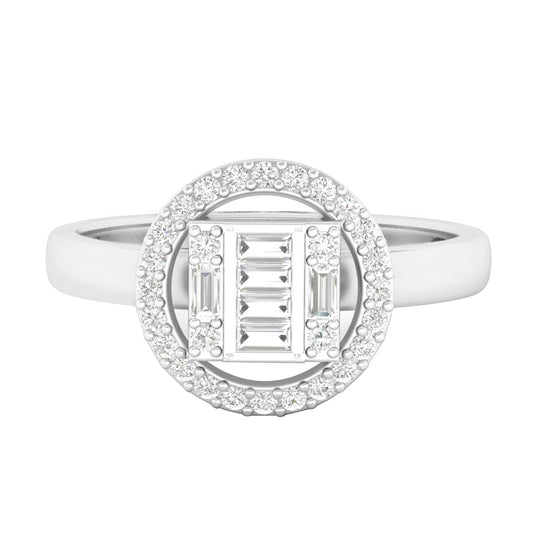 18KT White Gold With White Diamond Engagement Ring 0.28ct