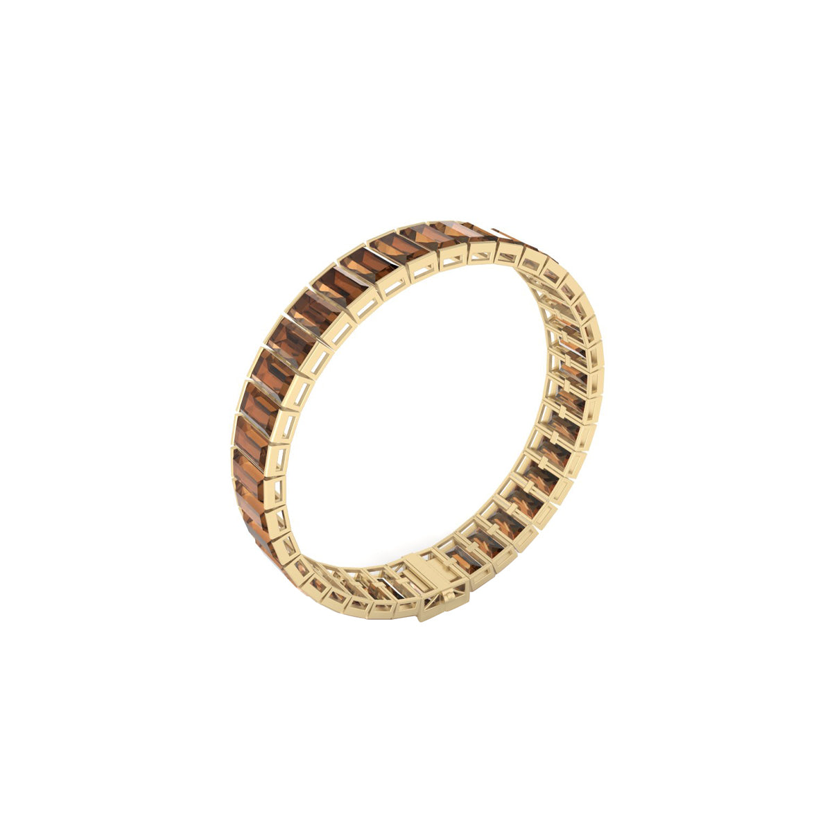 14KT Gold with Smokey Quartz Bracelet 55.87cts