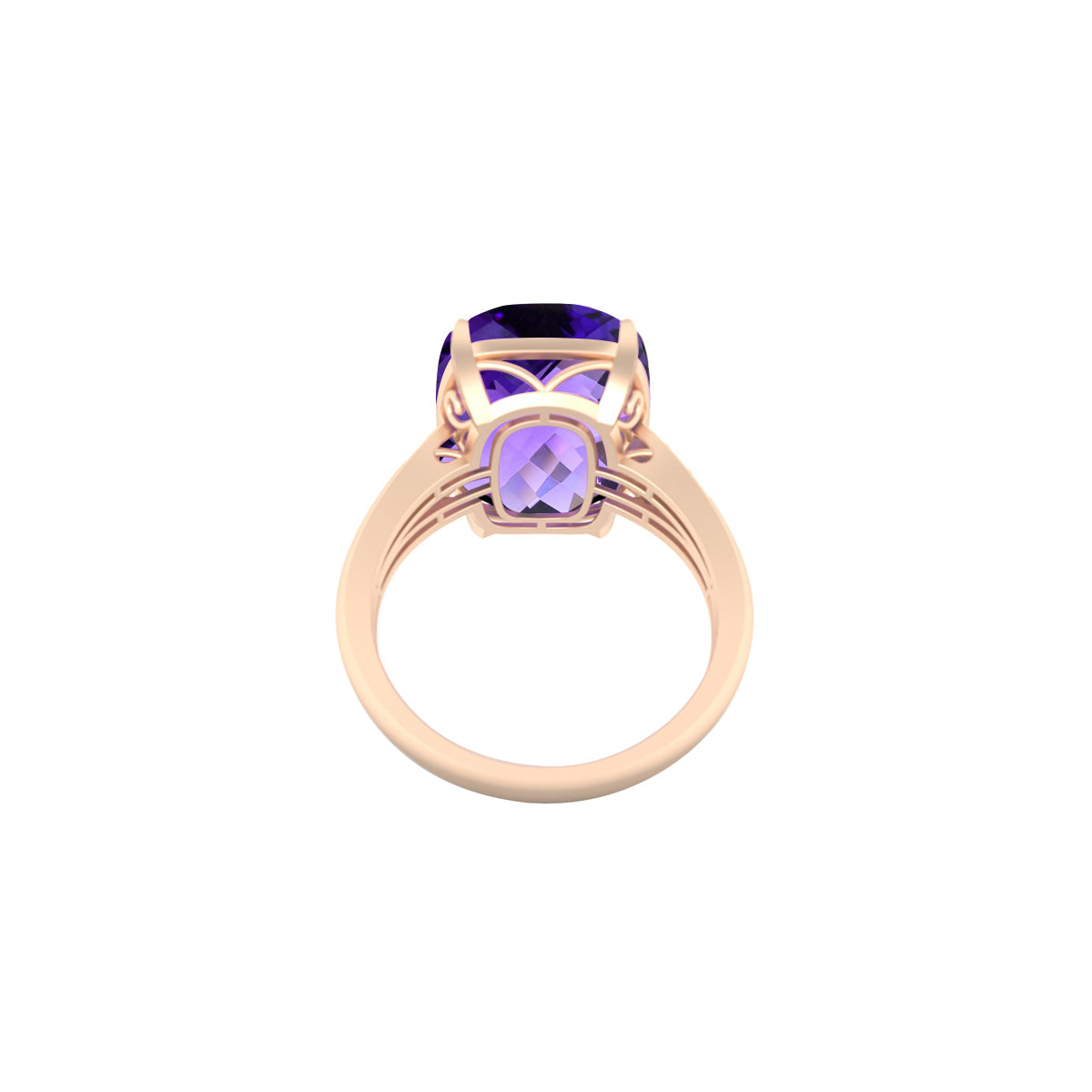 Amethyst Ring with White Diamond in 18Kt Gold 8.76cts
