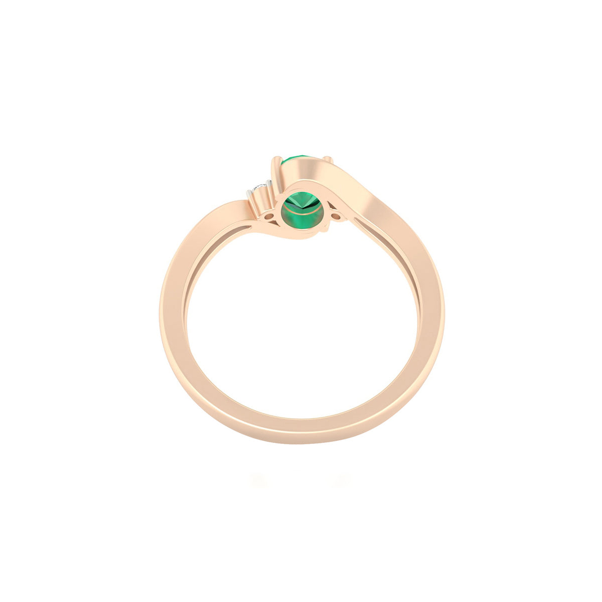 Zambian Emerald Ring with White Diamond in 18Kt Gold 1.20cts