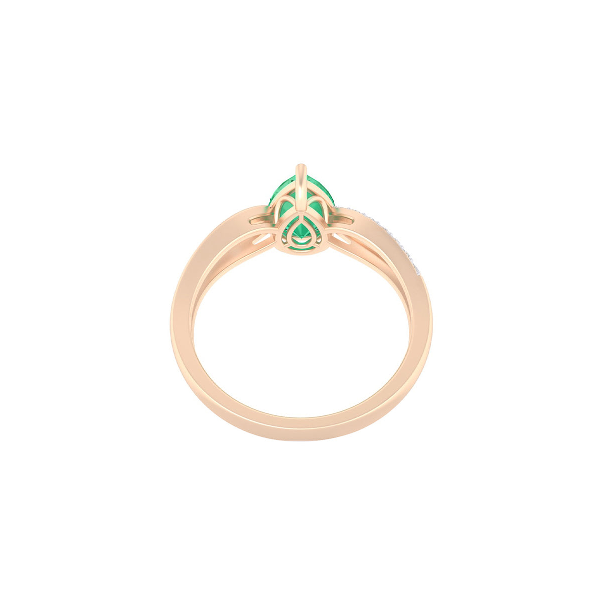 Zambian Emerald Ring with White Diamond in 18Kt Gold 2.17cts