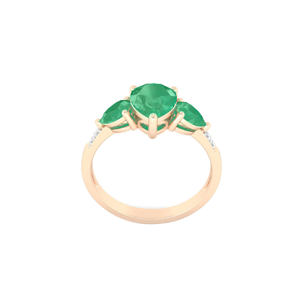 Zambian Emerald Ring with White Diamond in 18Kt Gold 2.59cts