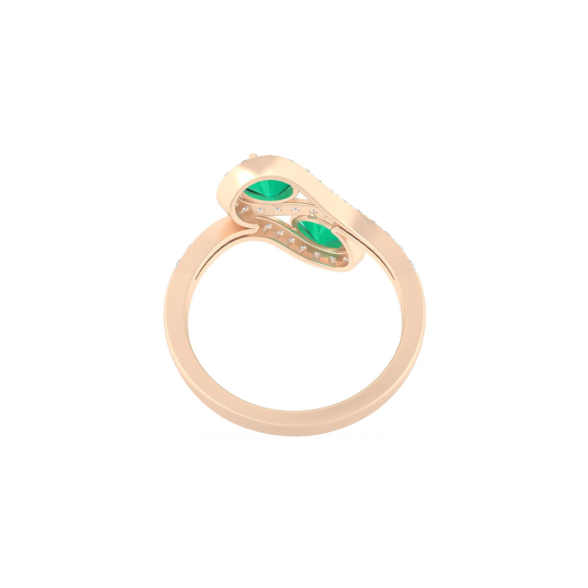 Zambian Emerald Ring with White Diamond in 18Kt Gold 1.44cts
