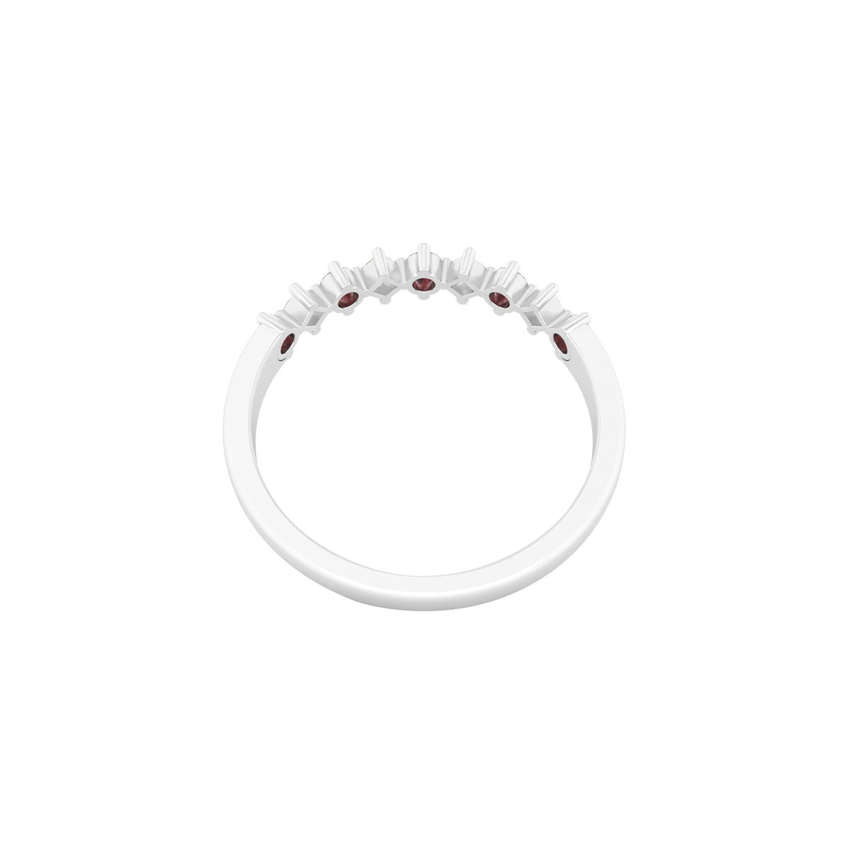 Ruby Ring with White Diamond in Platinum 950 0.34cts.