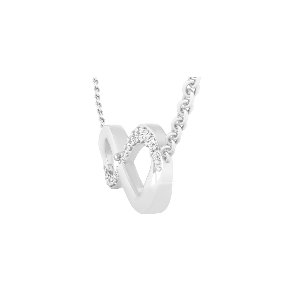 Platinum 950 with White Diamond Necklace 0.12cts