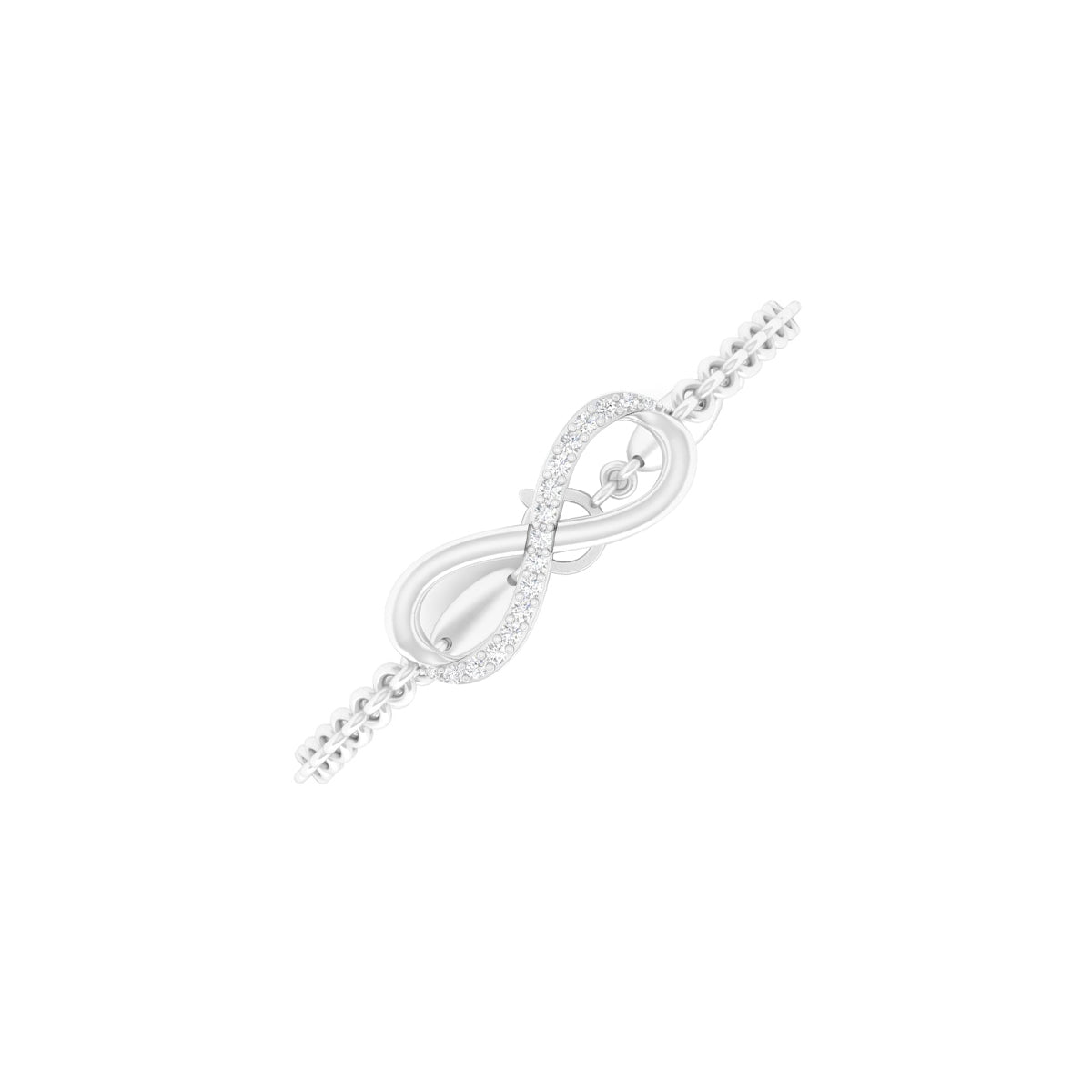 Platinum 950 with White Diamond Bracelet 0.12cts