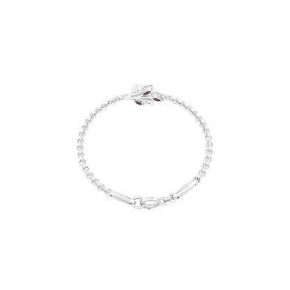 Ruby Bracelet with White Diamond in Platinum 950 0.70cts.