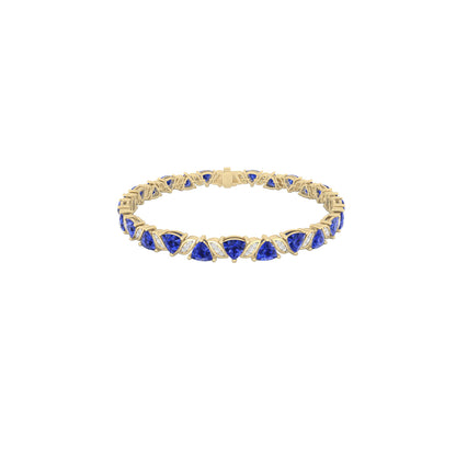 AA+ Tanzanite Bracelet with White Diamond in 18Kt Gold 13.00cts