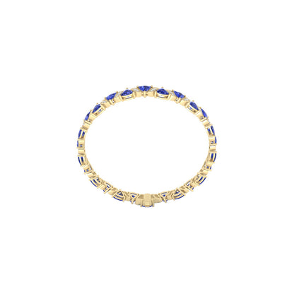 AA+ Tanzanite Bracelet with White Diamond in 18Kt Gold 13.00cts