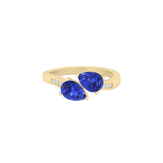 AA+ Tanzanite Ring with White Diamond in 18Kt Gold 1.69cts