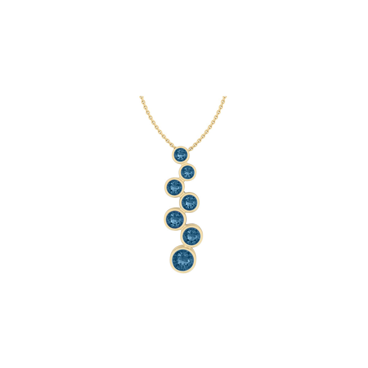18KT Gold with London Blue Topaz Pendant 2.15ct