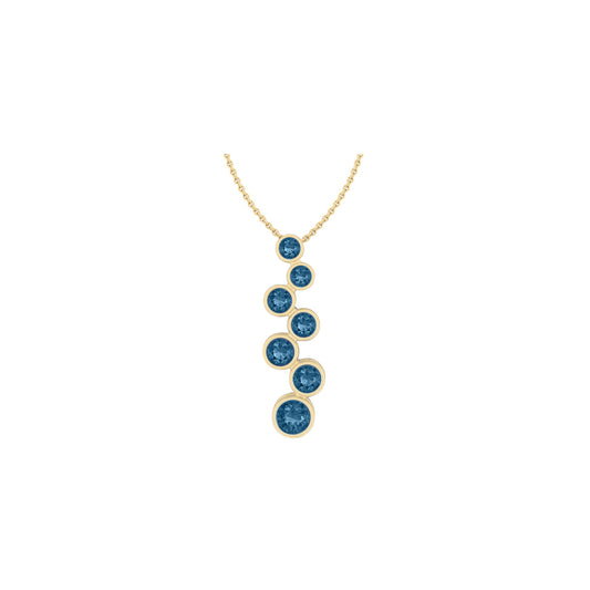 18KT Gold with London Blue Topaz Pendant 2.15ct