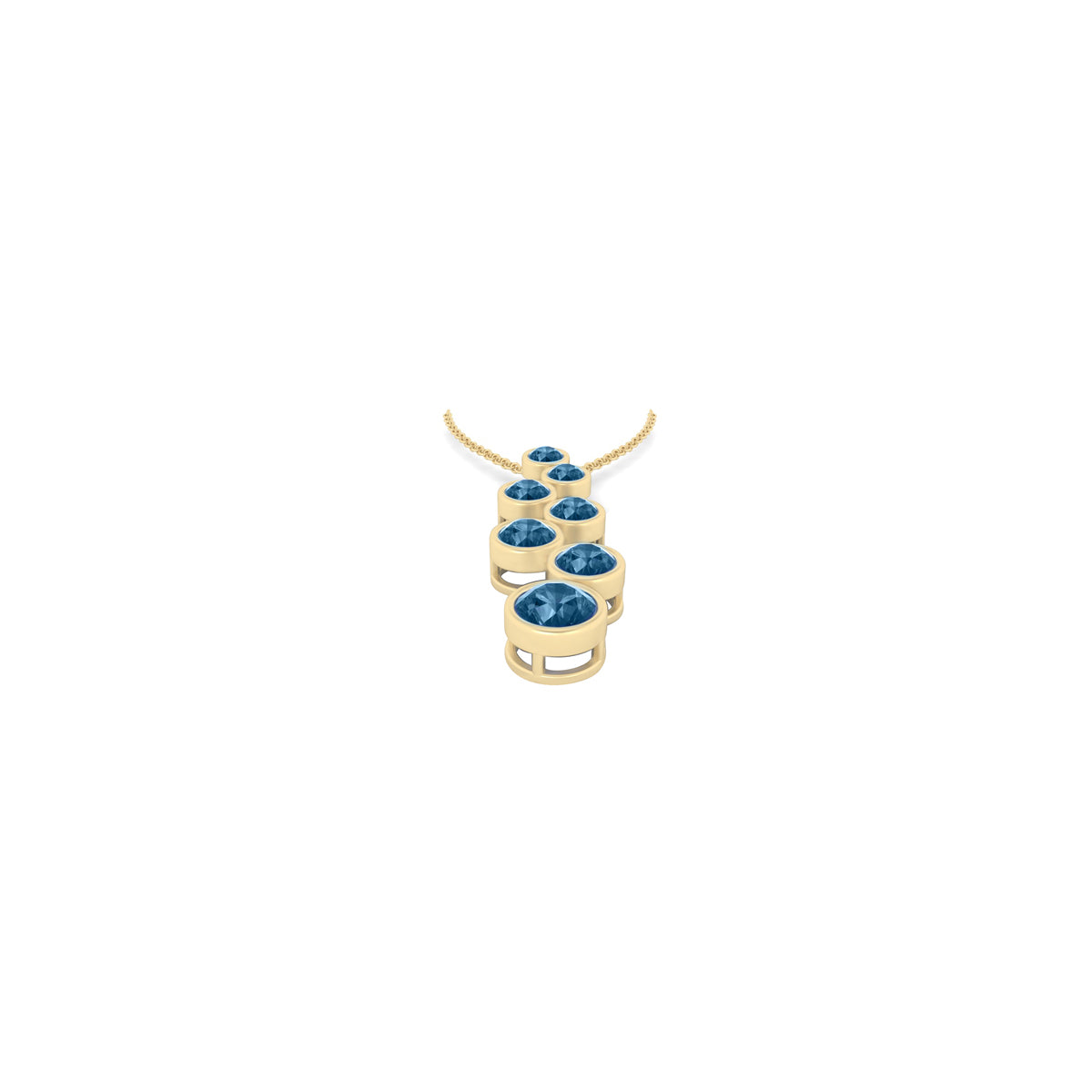 18KT Gold with London Blue Topaz Pendant 2.15ct