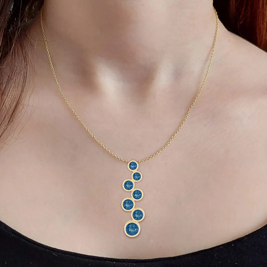 18KT Gold with London Blue Topaz Pendant 2.15ct