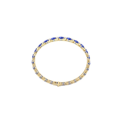 AA+ Tanzanite Bracelet with White Diamond in 18Kt Gold 12.19cts