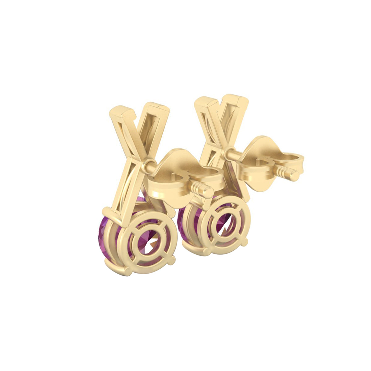 Indian Ruby Earrings with White Diamond in 18Kt Gold 3.50cts