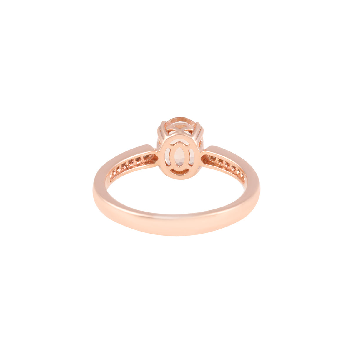 Morganite Rings with White Diamond in 14KT Rose Gold 1.24cts.