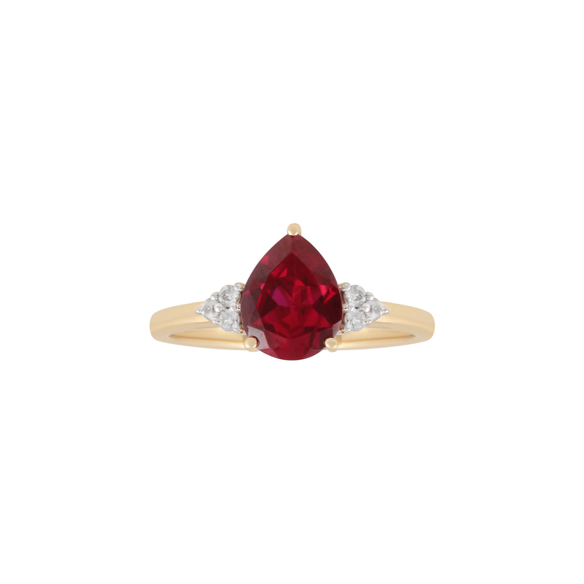 Ruby Ring with White Diamond in 14KT Gold 3.58cts.