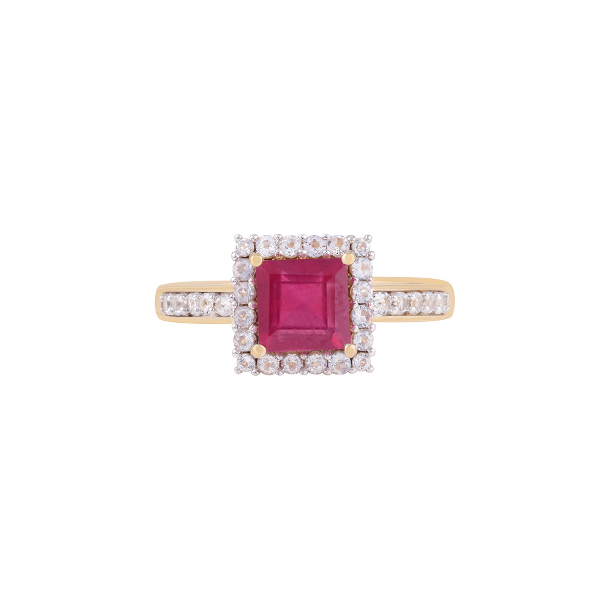 Ruby Rings with White Diamond in 14KT Gold 2.47cts.
