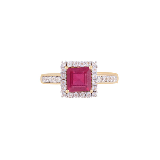 Ruby Rings with White Diamond in 14KT Gold 2.47cts.