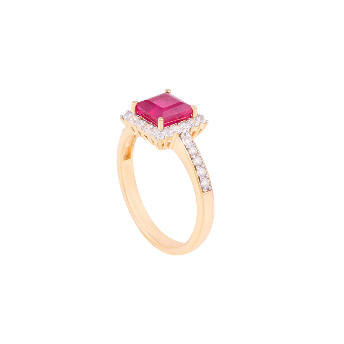 Ruby Rings with White Diamond in 14KT Gold 2.47cts.