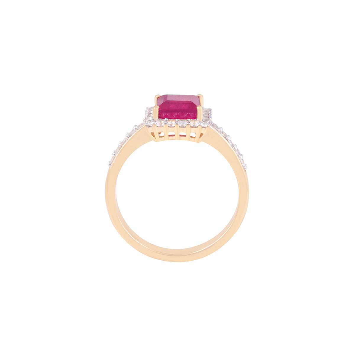 Ruby Rings with White Diamond in 14KT Gold 2.47cts.
