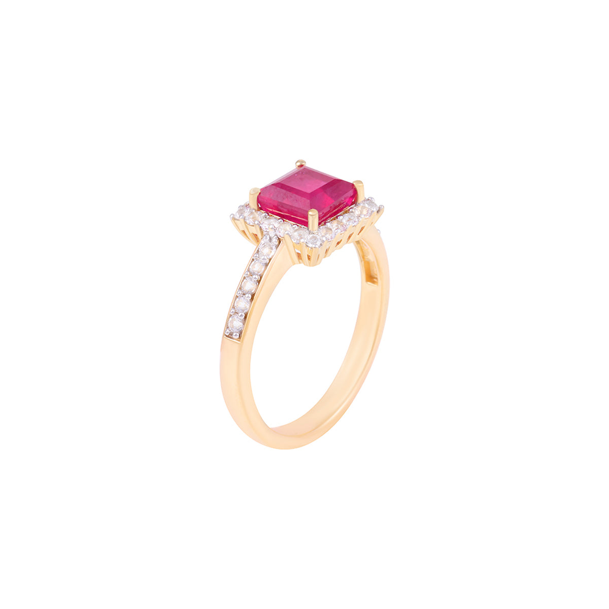 Ruby Rings with White Diamond in 14KT Gold 2.47cts.