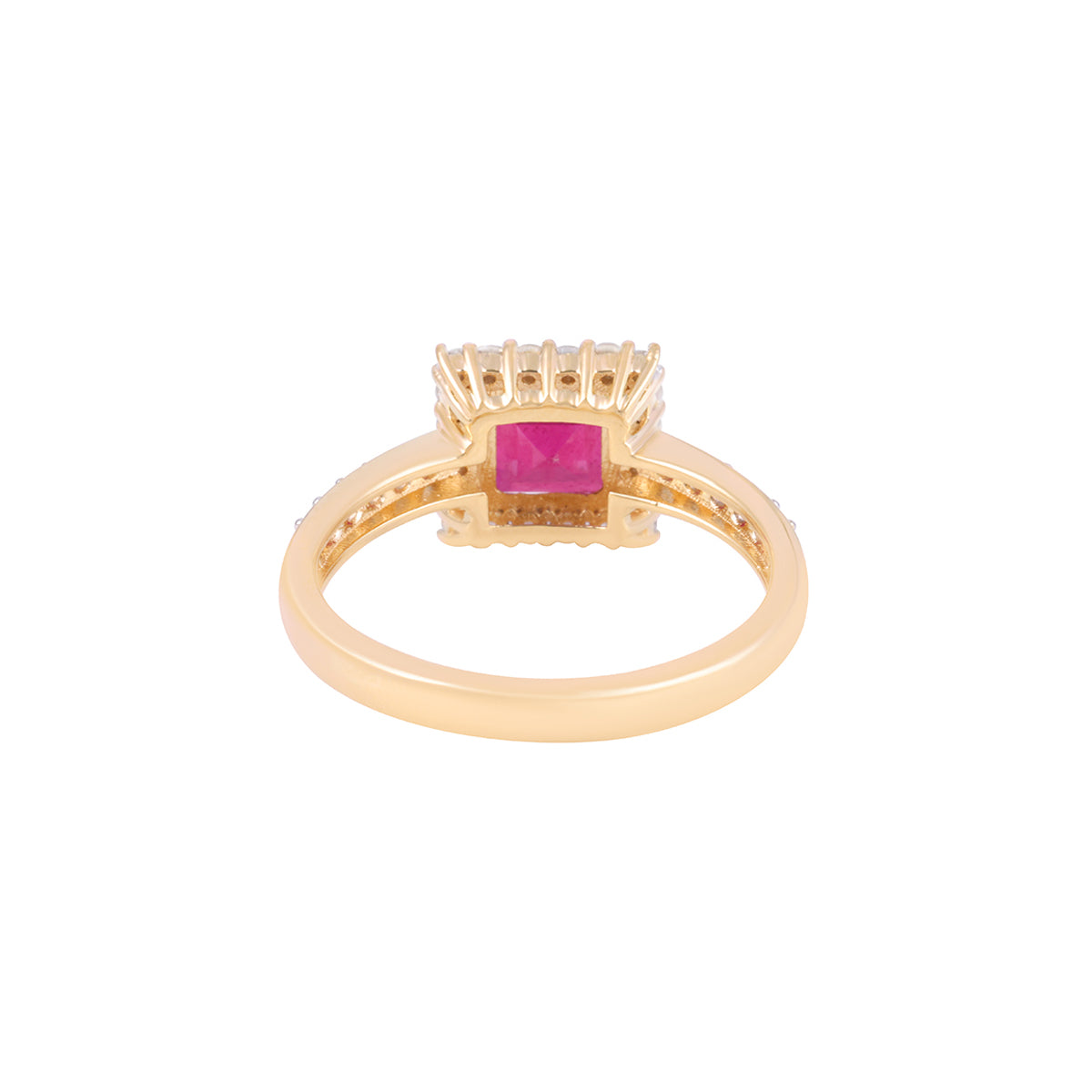 Ruby Rings with White Diamond in 14KT Gold 2.47cts.
