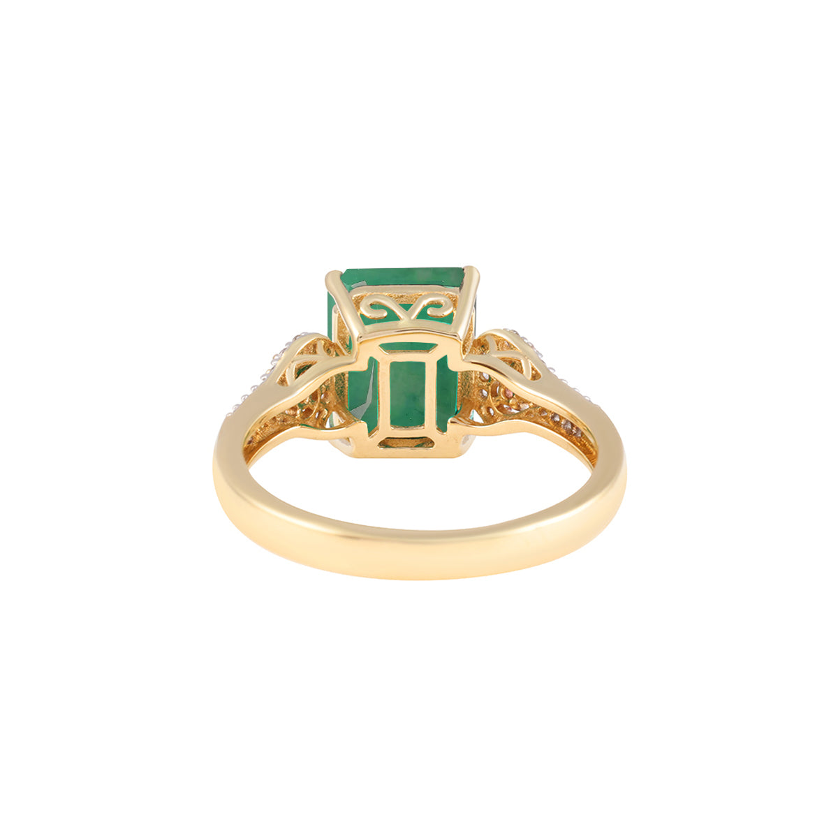 Emerald & Pink Sapphire Ring with White Diamond in 18KT Gold 3.81cts.