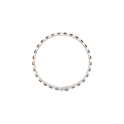 Smokey Quartz Bracelet with White Diamond in 14Kt White Gold 22.60cts