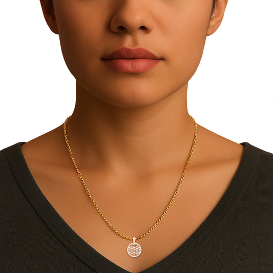 18KT Rose Gold with White Diamond Pendant 0.5cts